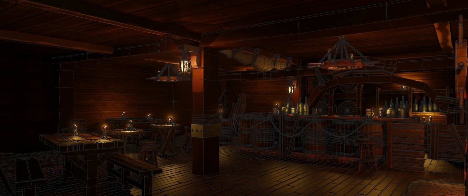 Medieval Tavern Low-poly 3D model_5