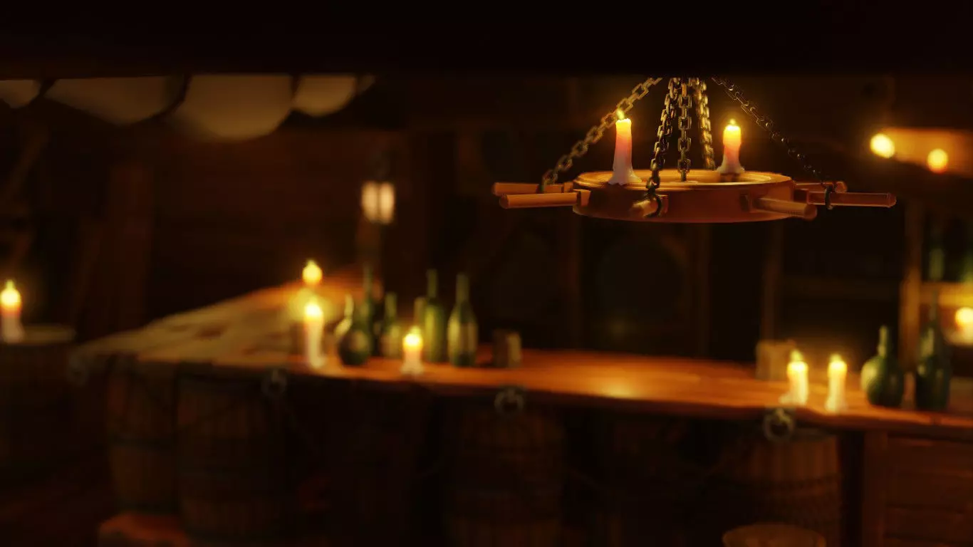 Medieval Tavern Low-poly 3D model_0