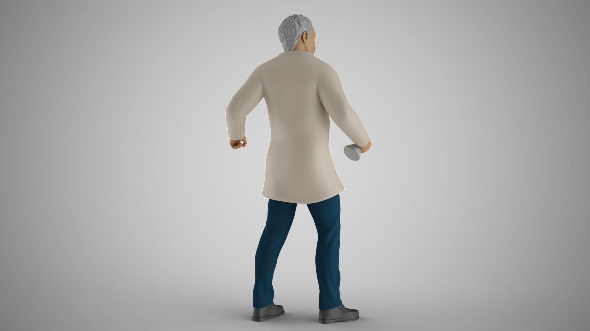Professor old man in coat 3D print model_7