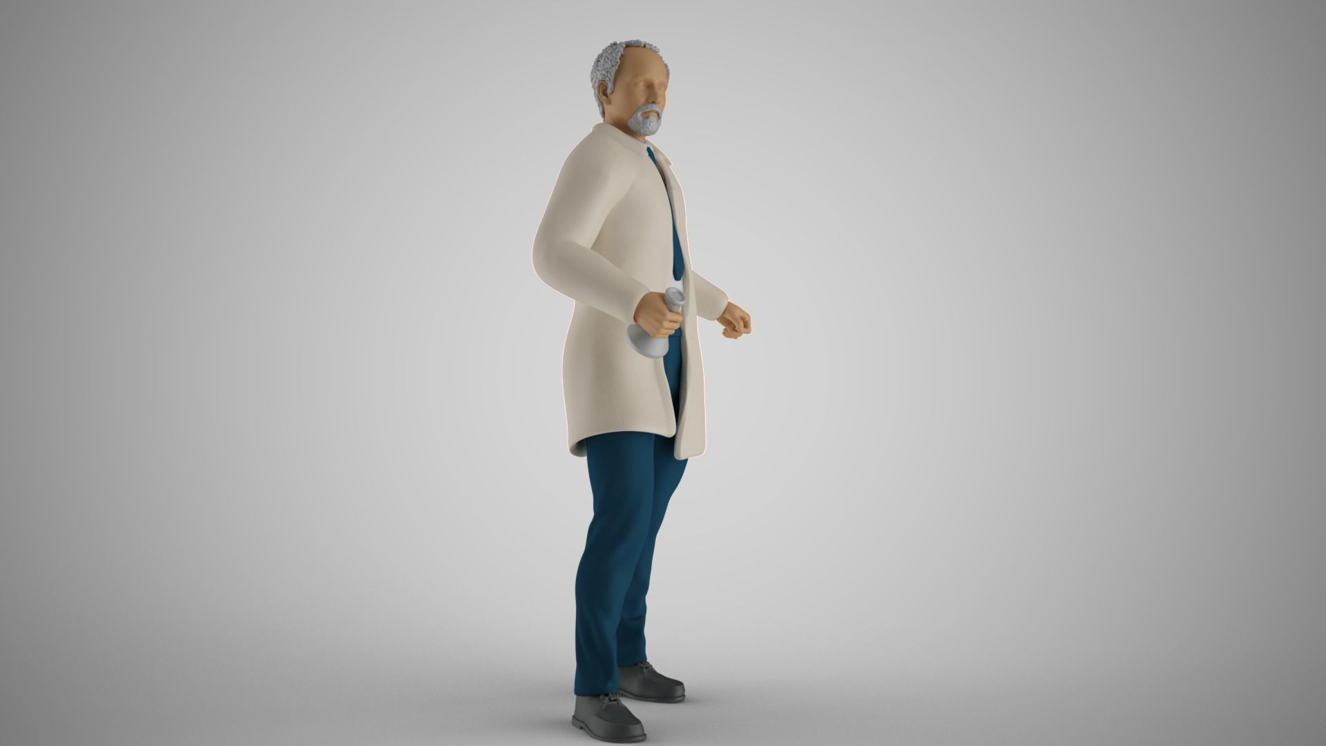 Professor old man in coat 3D print model_5
