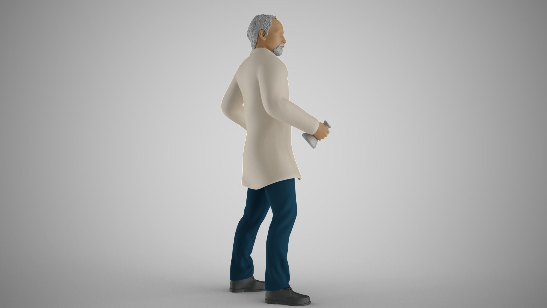 Professor old man in coat 3D print model_6