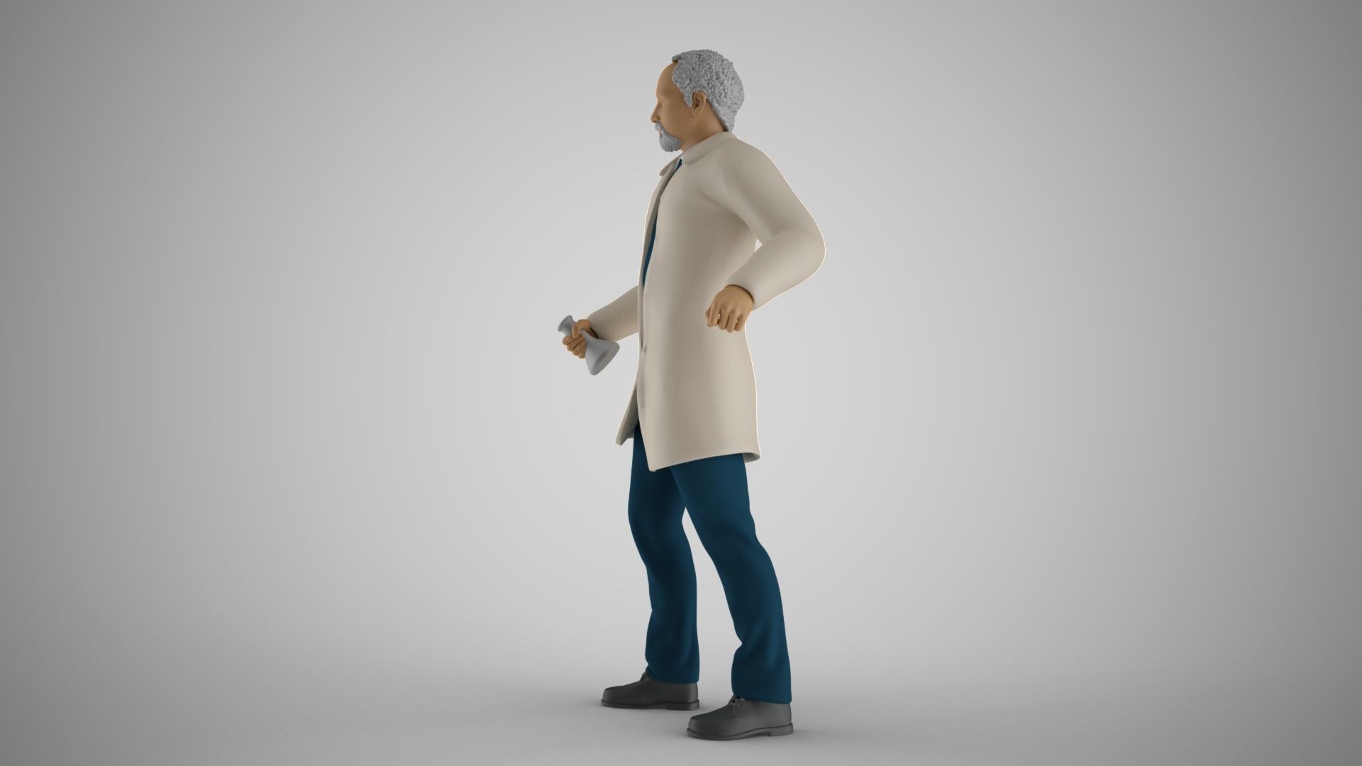 Professor old man in coat 3D print model_10