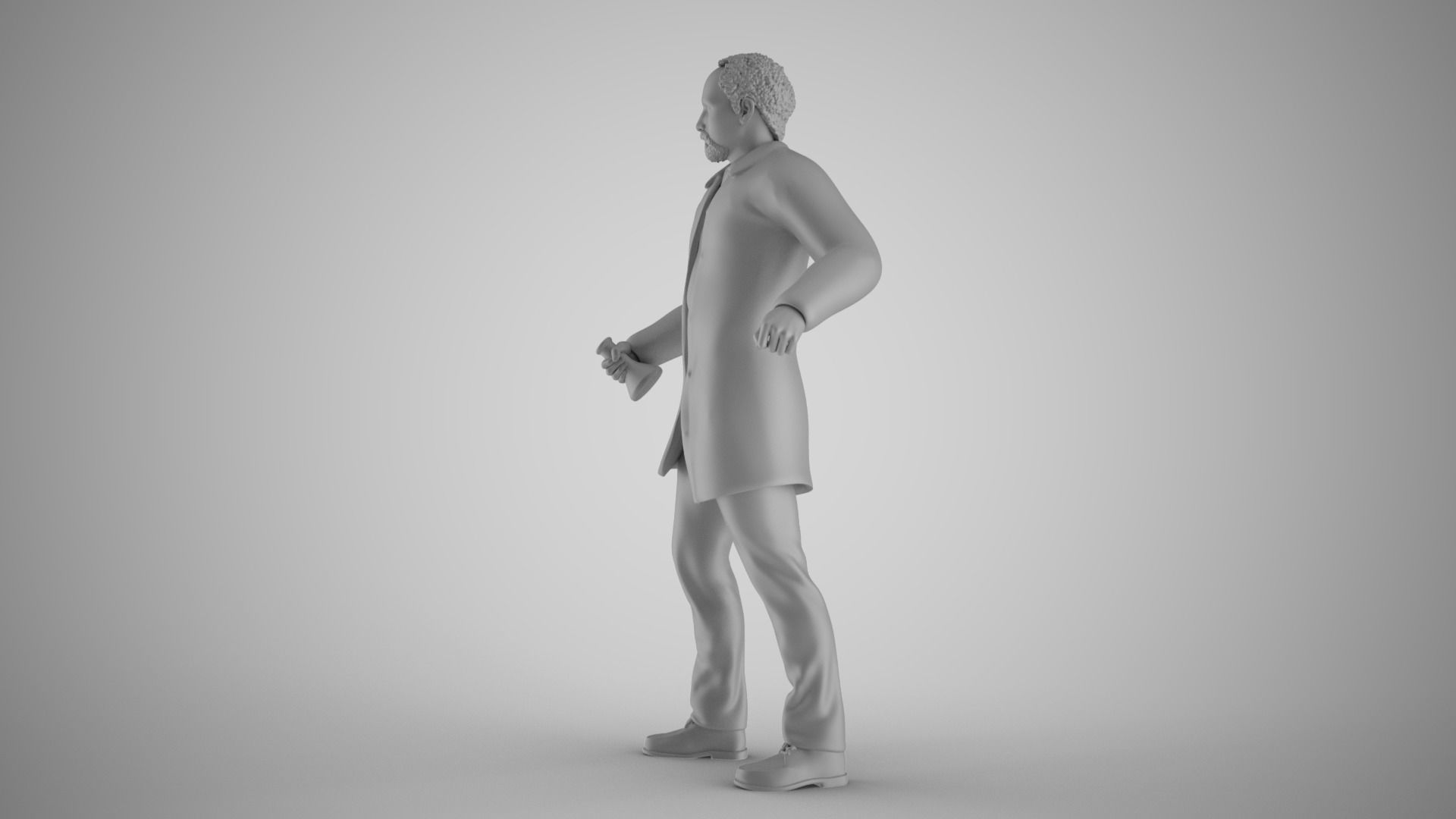 Professor old man in coat 3D print model_1
