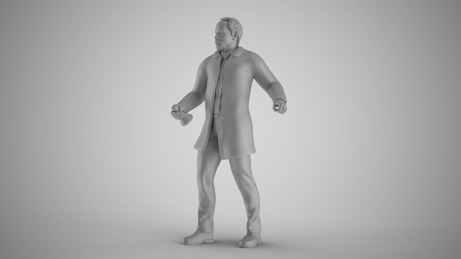 Professor old man in coat 3D print model_2