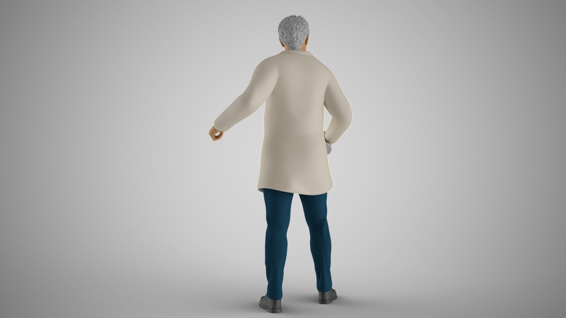 Professor old man in coat 3D print model_8