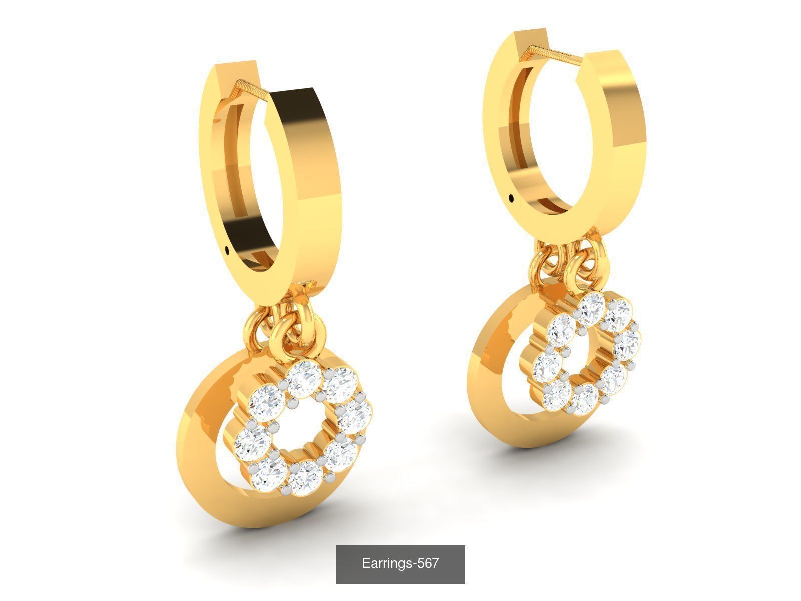 75 ENGLISH LOCK EARRINGS  3D Model Collection_38