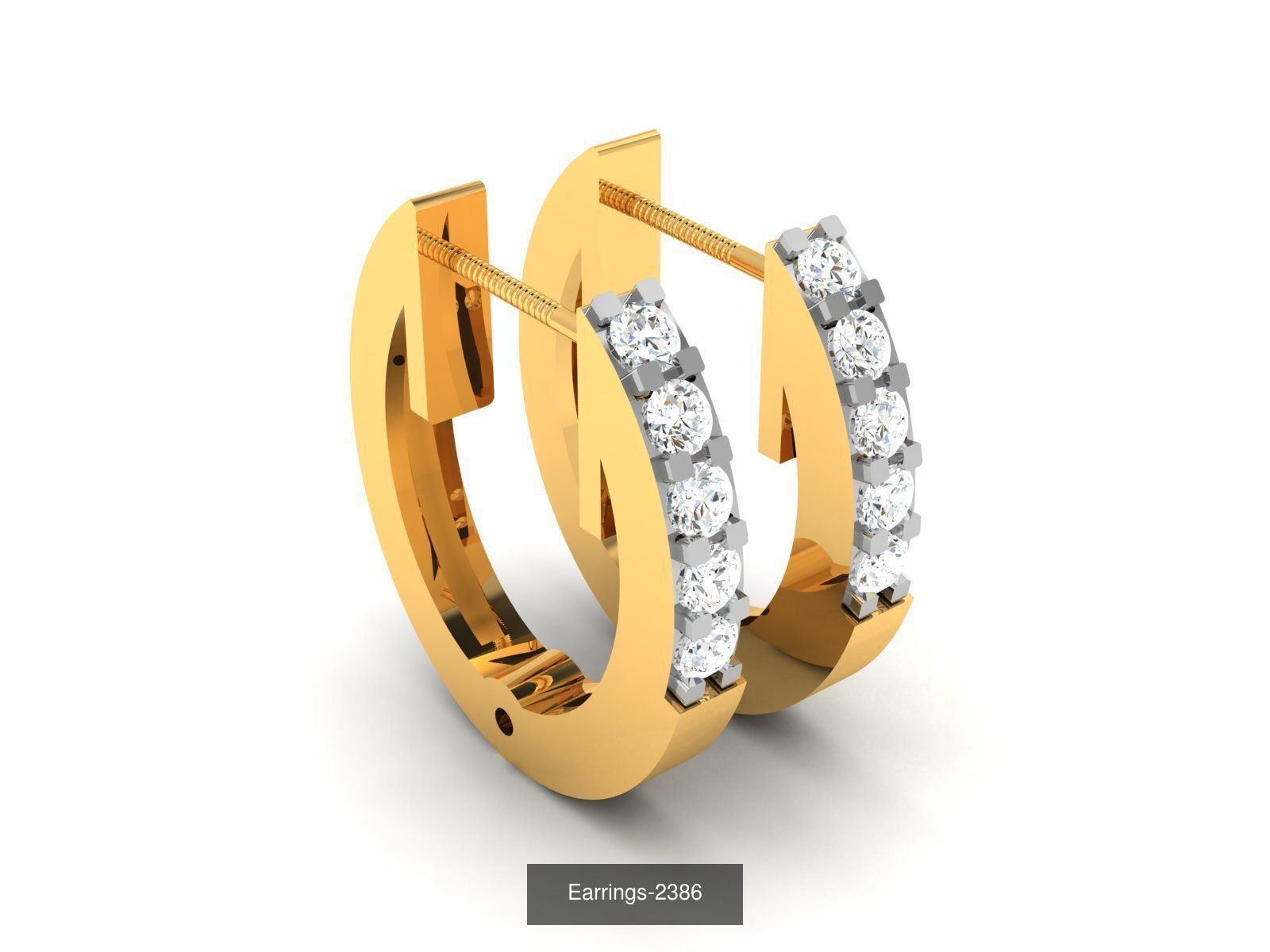 75 ENGLISH LOCK EARRINGS  3D Model Collection_20