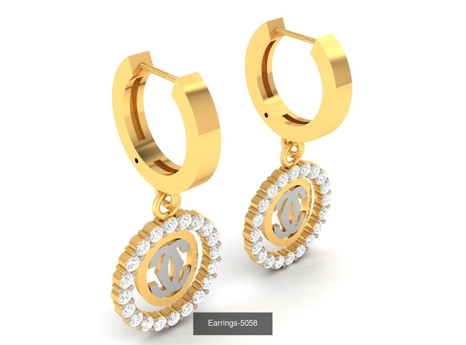 75 ENGLISH LOCK EARRINGS  3D Model Collection_25