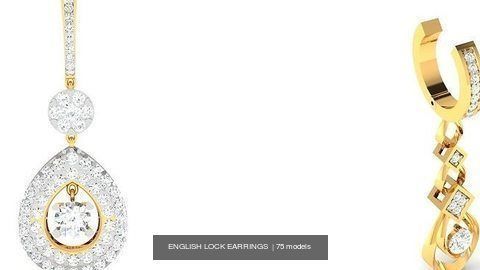 75 ENGLISH LOCK EARRINGS  3D Model Collection_13