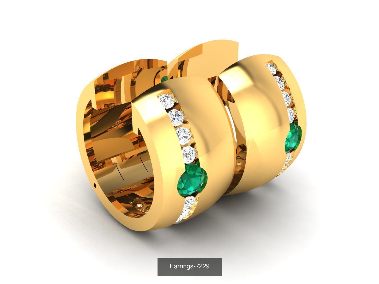 75 ENGLISH LOCK EARRINGS  3D Model Collection_16
