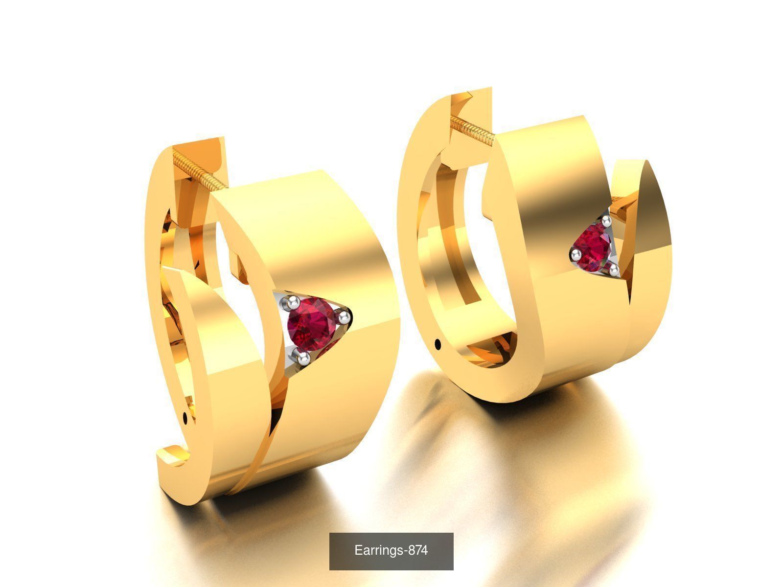 75 ENGLISH LOCK EARRINGS  3D Model Collection_35