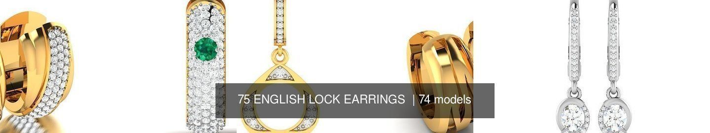 75 ENGLISH LOCK EARRINGS  3D Model Collection_12