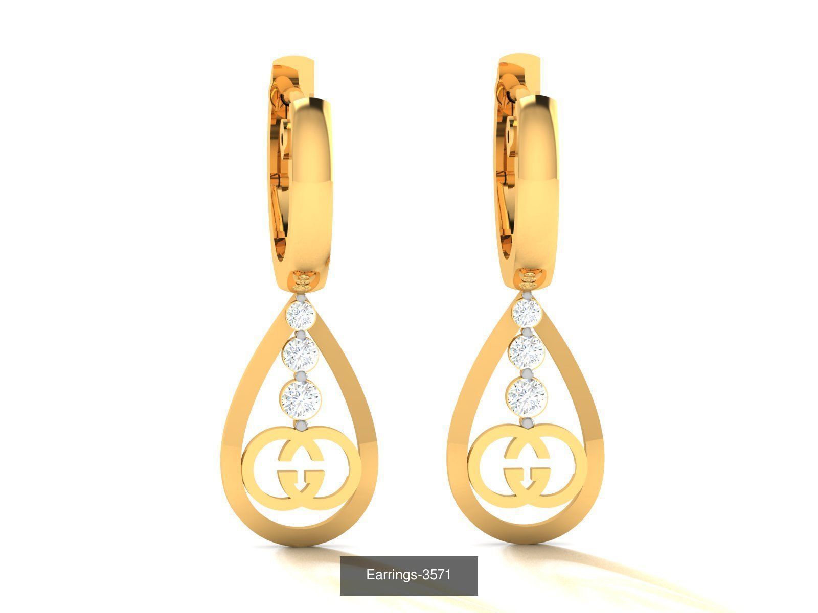 75 ENGLISH LOCK EARRINGS  3D Model Collection_77