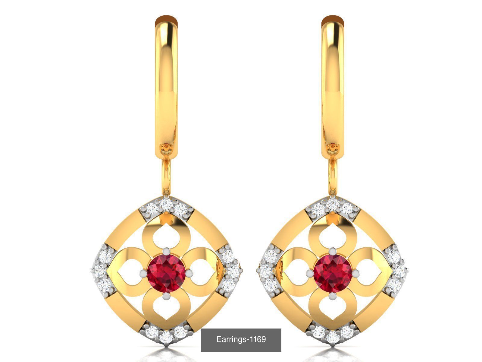 75 ENGLISH LOCK EARRINGS  3D Model Collection_18