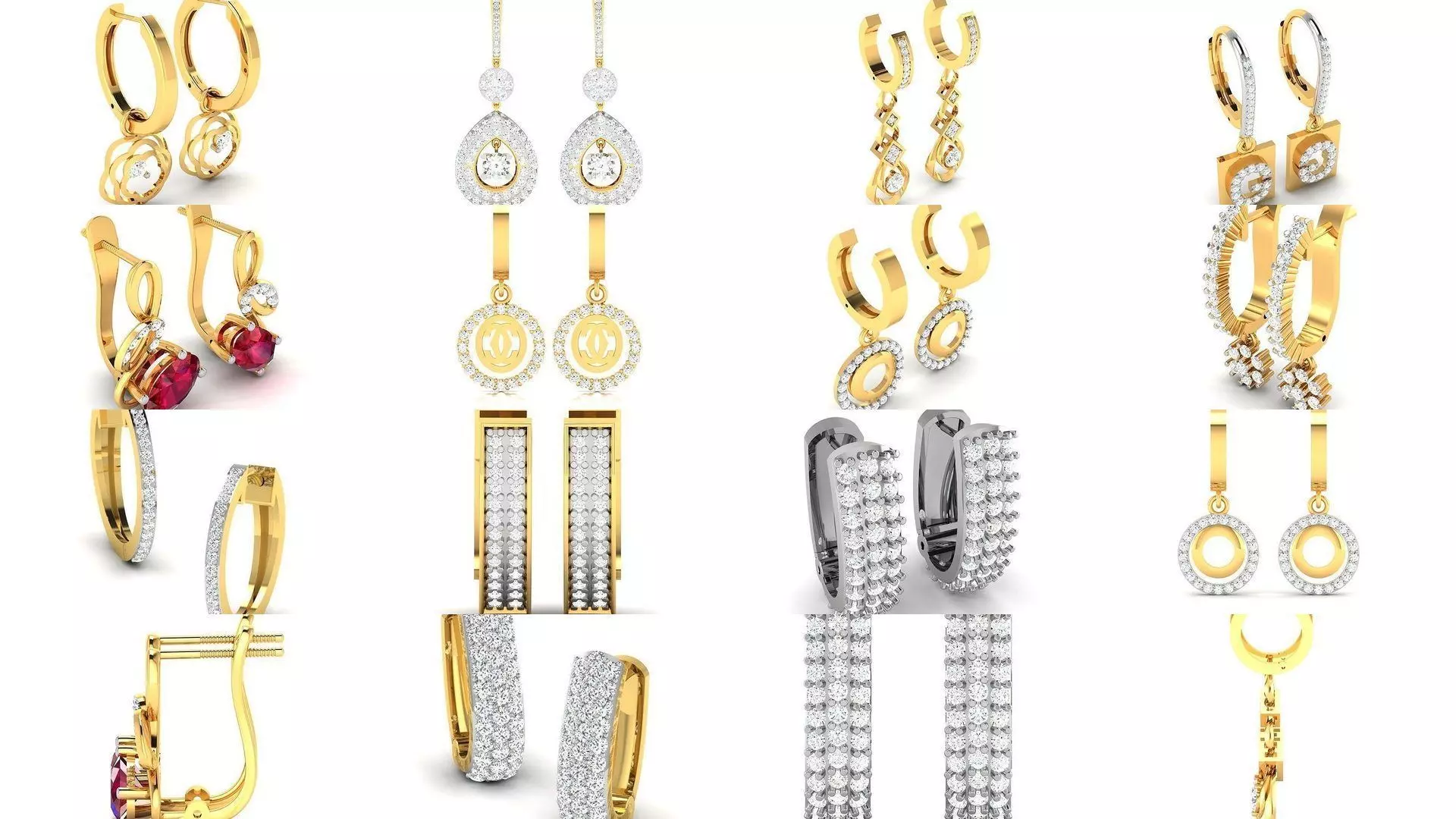 75 ENGLISH LOCK EARRINGS  3D Model Collection_0