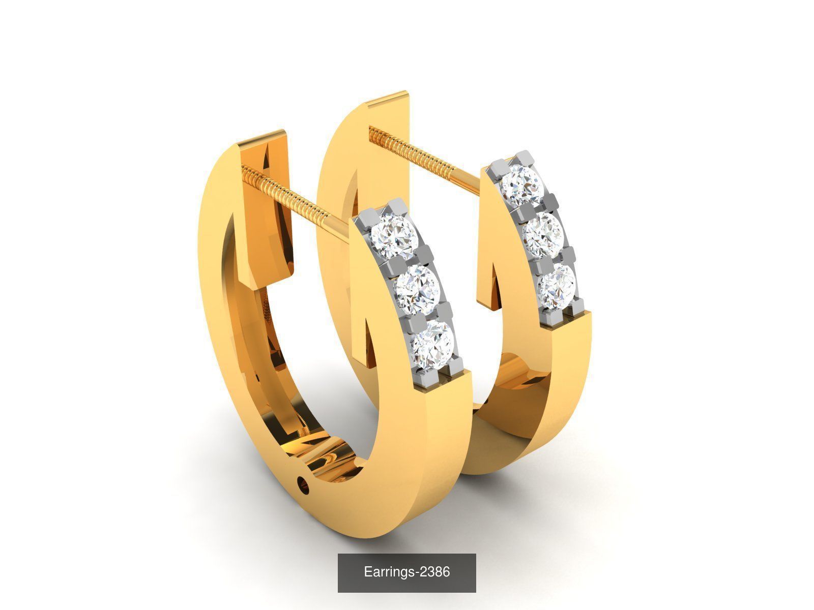 75 ENGLISH LOCK EARRINGS  3D Model Collection_21