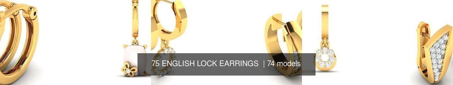 75 ENGLISH LOCK EARRINGS  3D Model Collection_9