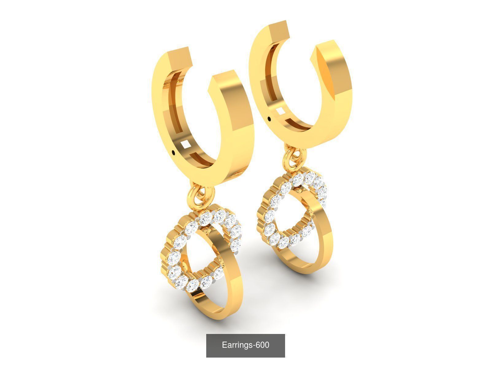 75 ENGLISH LOCK EARRINGS  3D Model Collection_24