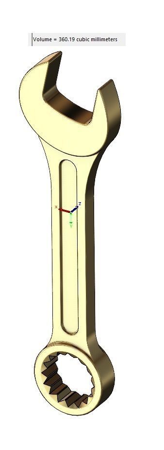 Miniature wrench pendant and charm 3D print model_10