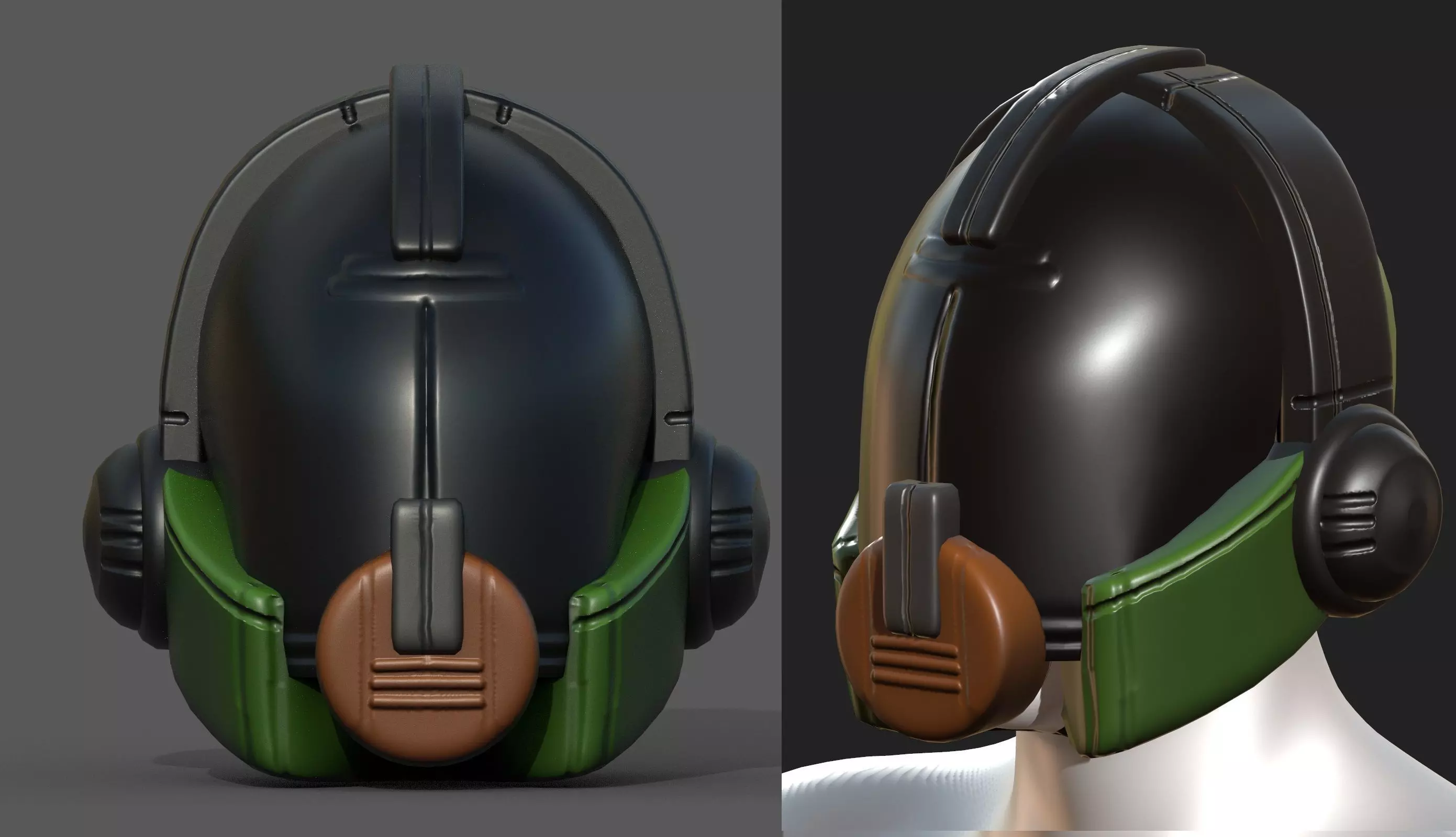 Helmet plastic mask protection pollution ball shaped Low-poly Low-poly 3D model