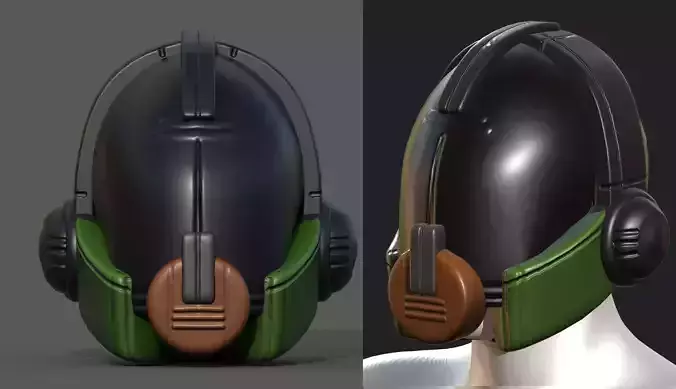 Helmet plastic mask protection pollution ball shaped Low-poly 