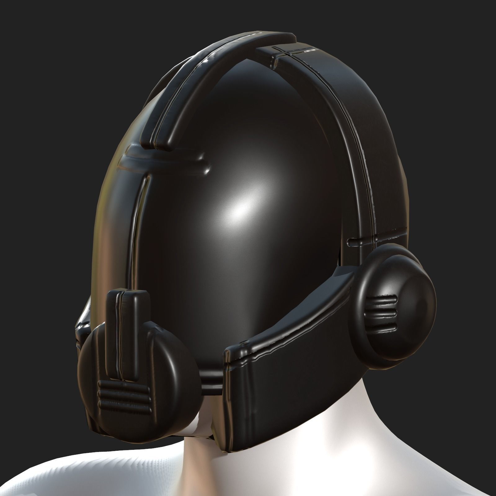 Helmet plastic mask protection pollution ball shaped Low-poly  Low-poly 3D model_2