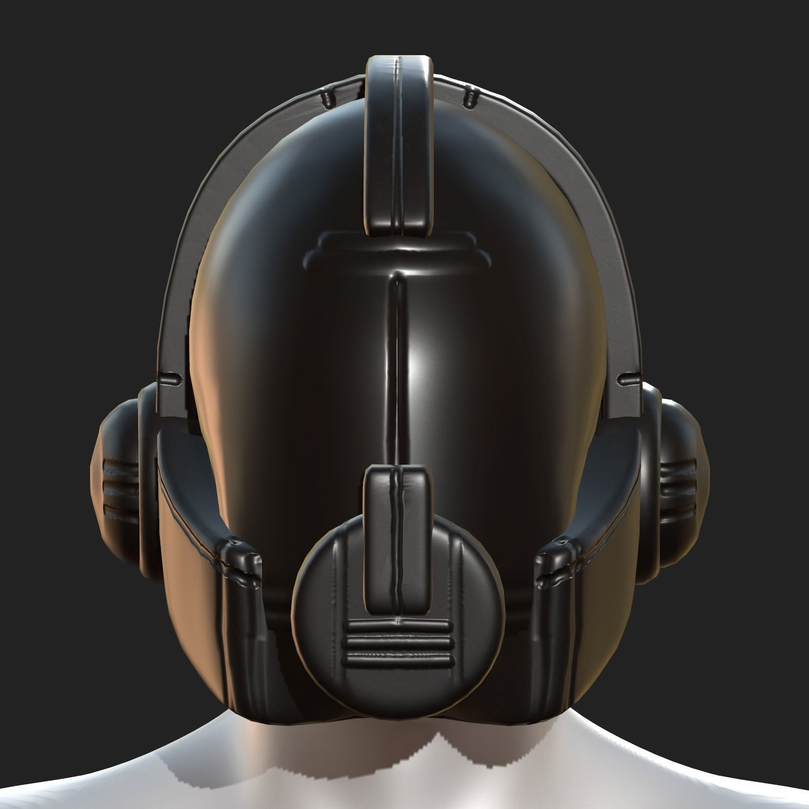 Helmet plastic mask protection pollution ball shaped Low-poly  Low-poly 3D model_1