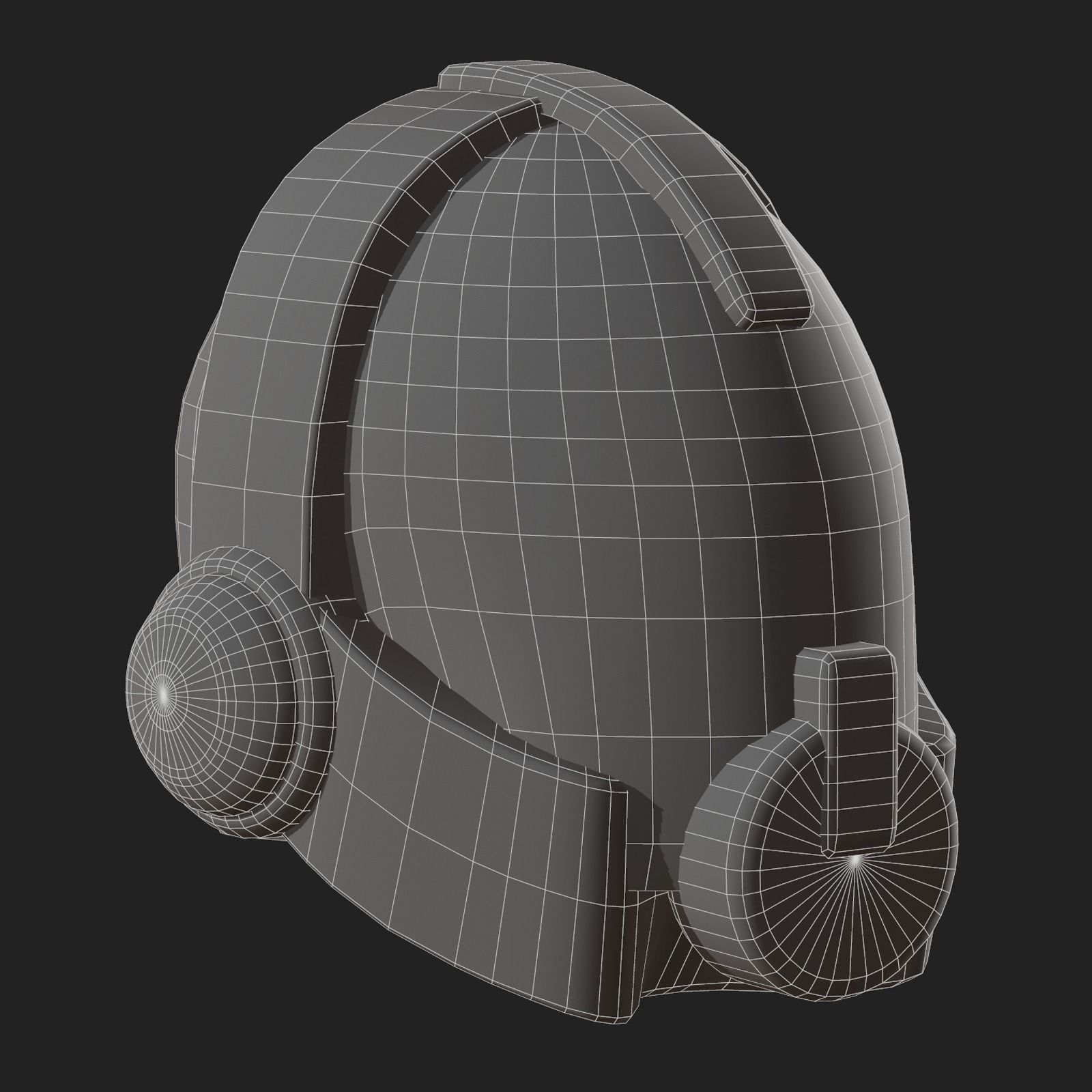 Helmet plastic mask protection pollution ball shaped Low-poly  Low-poly 3D model_11