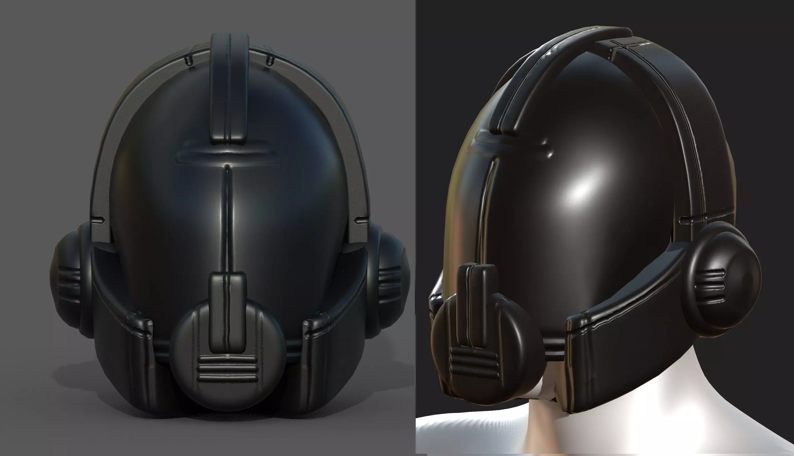 Helmet plastic mask protection pollution ball shaped Low-poly  Low-poly 3D model_0