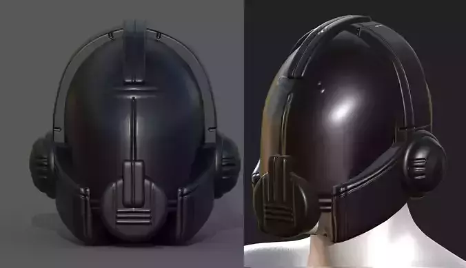 Helmet plastic mask protection pollution ball shaped Low-poly 