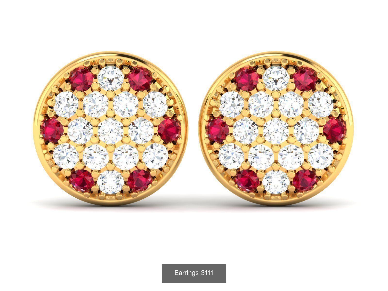 117 MENS EARRINGS LIGHT WT UNISEX EARRINGS 3D Model Collection_52