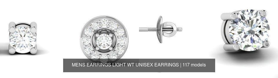 117 MENS EARRINGS LIGHT WT UNISEX EARRINGS 3D Model Collection_11