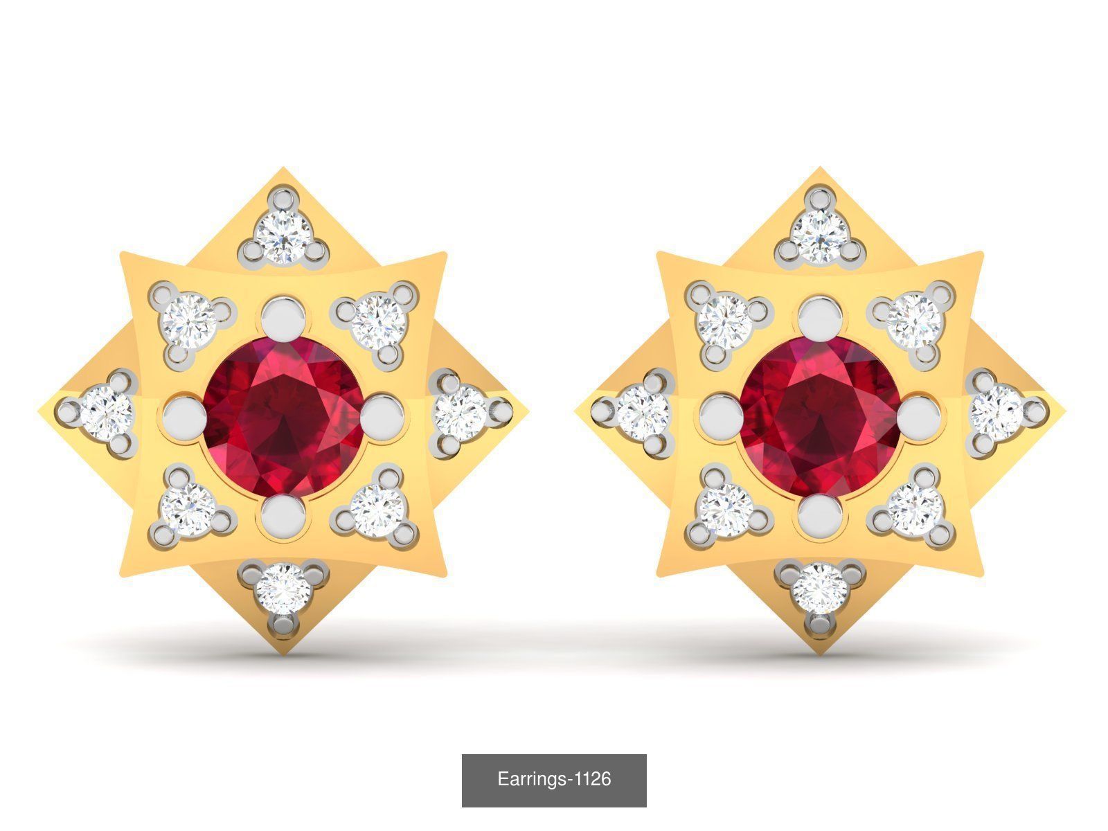 117 MENS EARRINGS LIGHT WT UNISEX EARRINGS 3D Model Collection_45