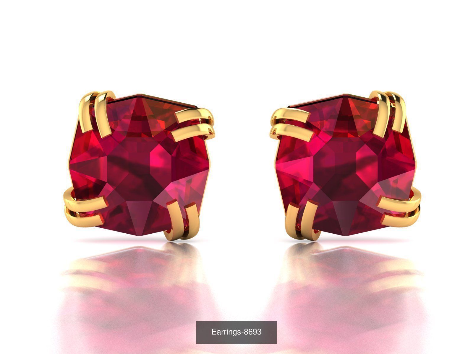 117 MENS EARRINGS LIGHT WT UNISEX EARRINGS 3D Model Collection_87