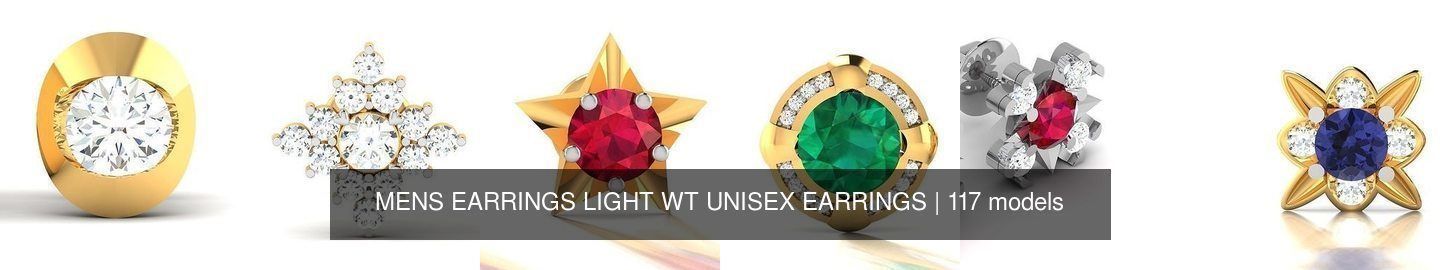 117 MENS EARRINGS LIGHT WT UNISEX EARRINGS 3D Model Collection_8