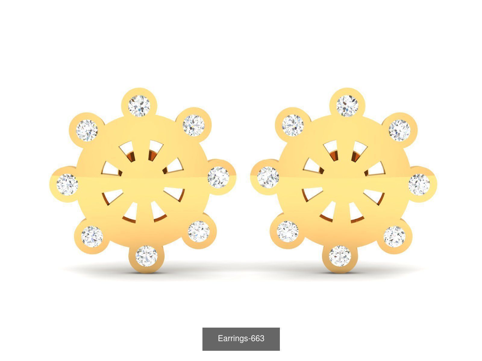 117 MENS EARRINGS LIGHT WT UNISEX EARRINGS 3D Model Collection_14