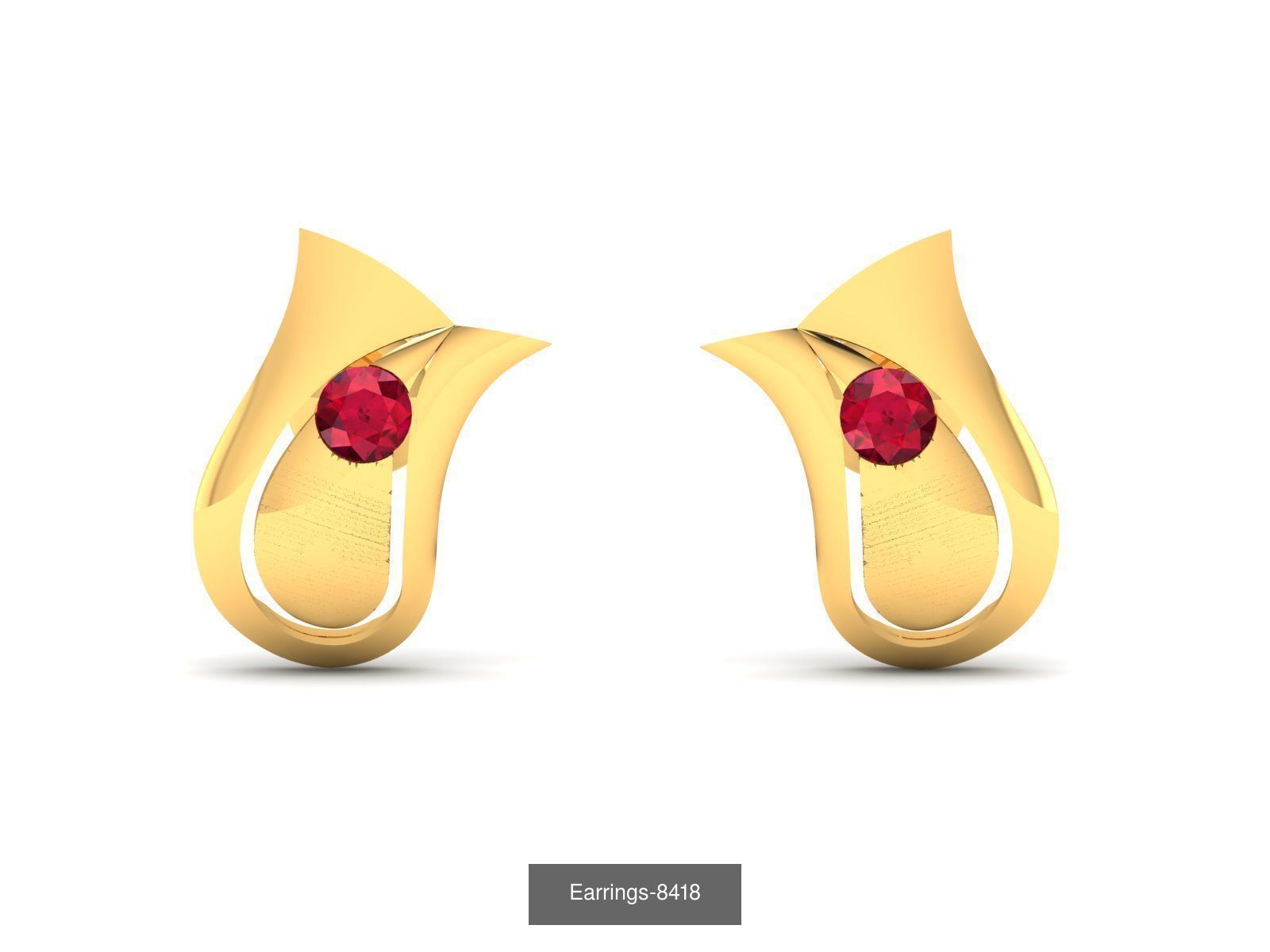 117 MENS EARRINGS LIGHT WT UNISEX EARRINGS 3D Model Collection_90