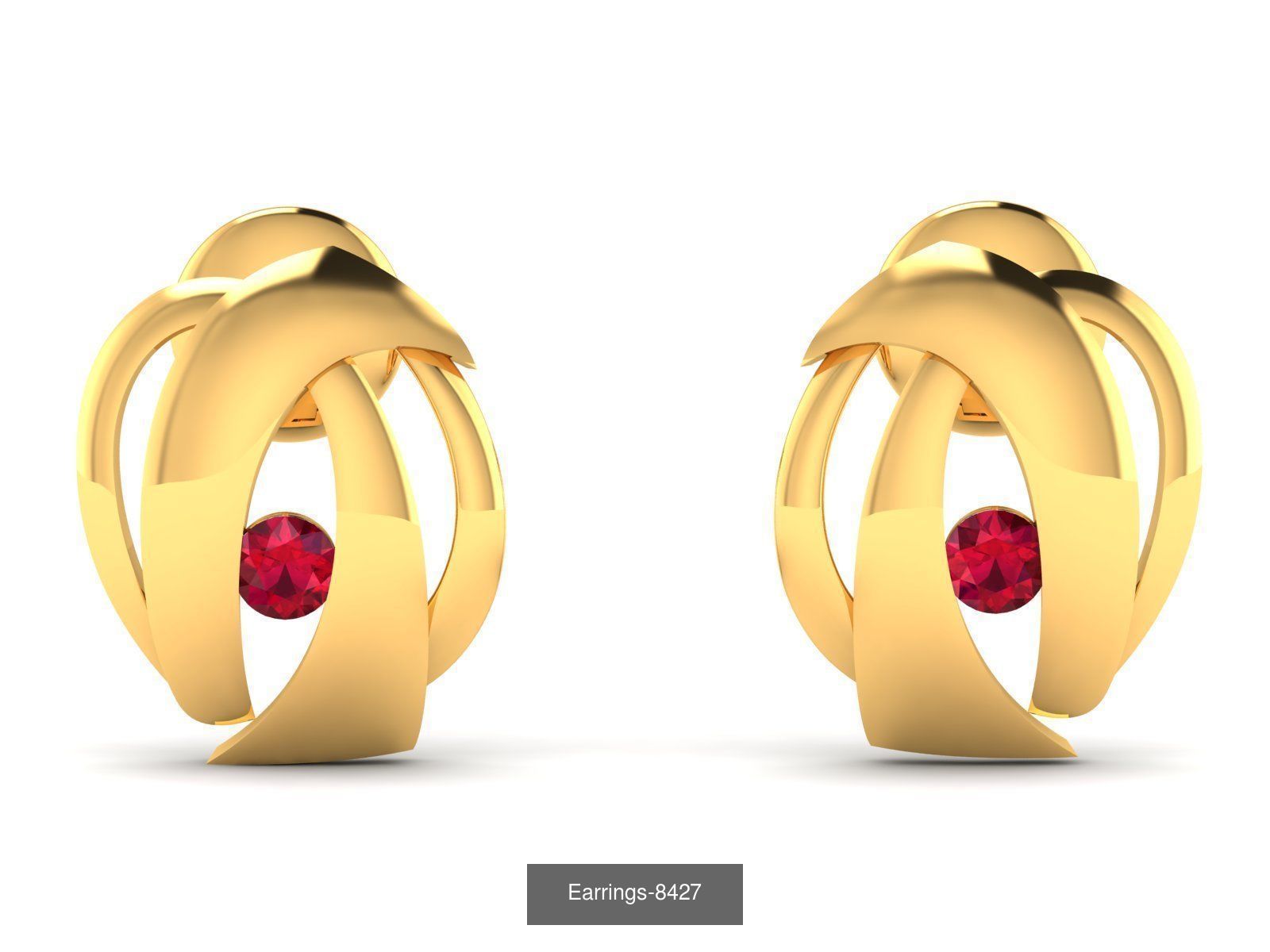 117 MENS EARRINGS LIGHT WT UNISEX EARRINGS 3D Model Collection_89