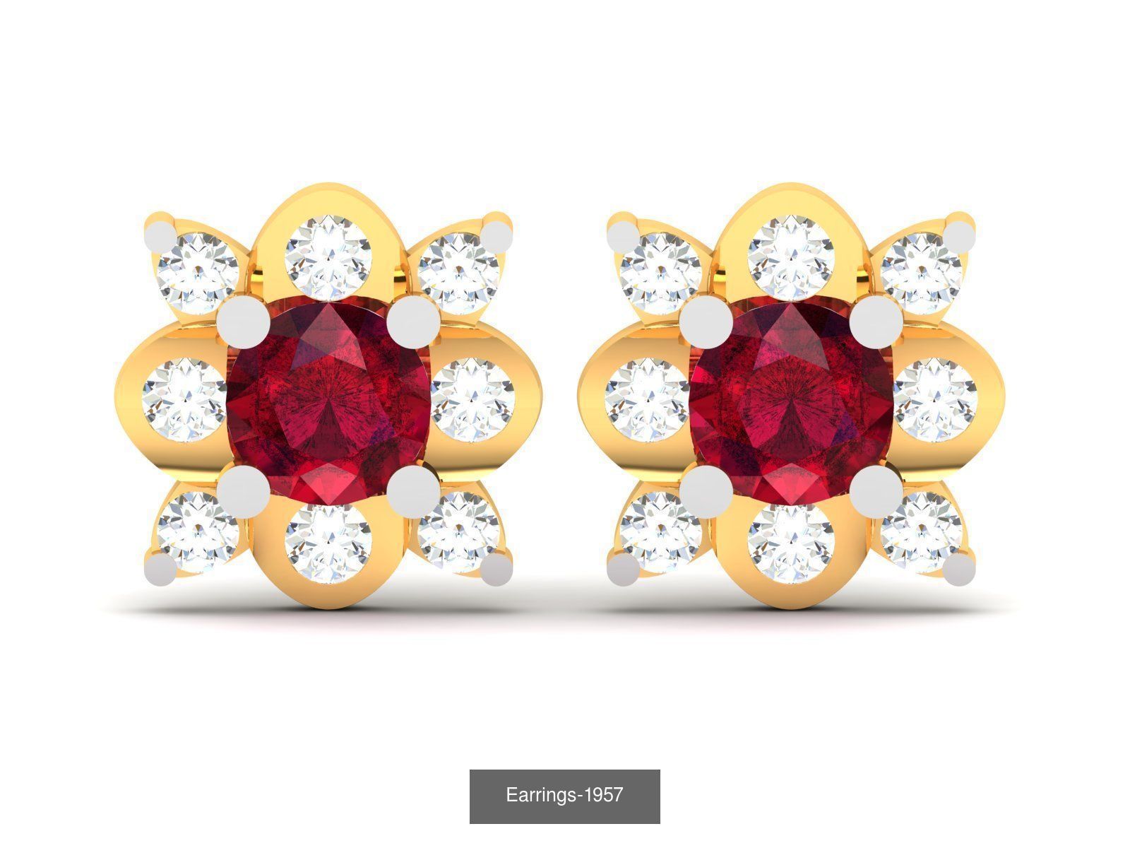 117 MENS EARRINGS LIGHT WT UNISEX EARRINGS 3D Model Collection_16