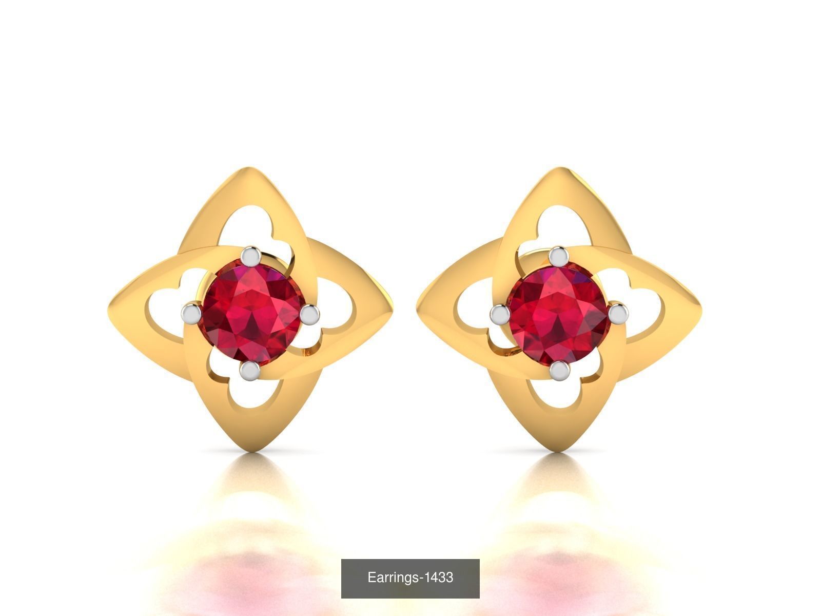 117 MENS EARRINGS LIGHT WT UNISEX EARRINGS 3D Model Collection_43