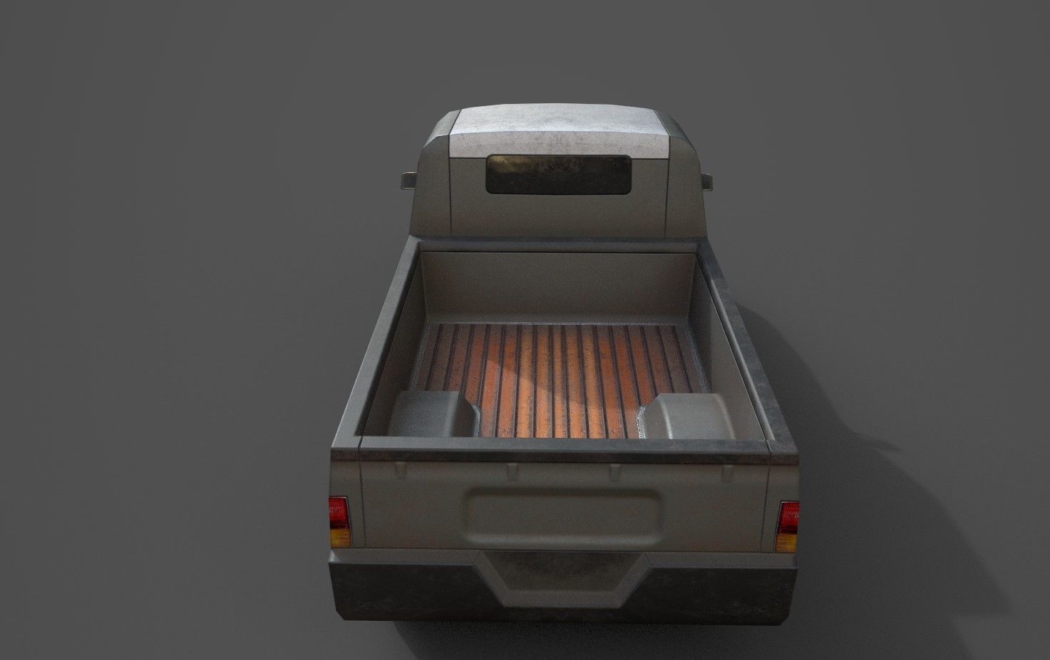 Generic PickUp Grey Low-poly 3D model_9
