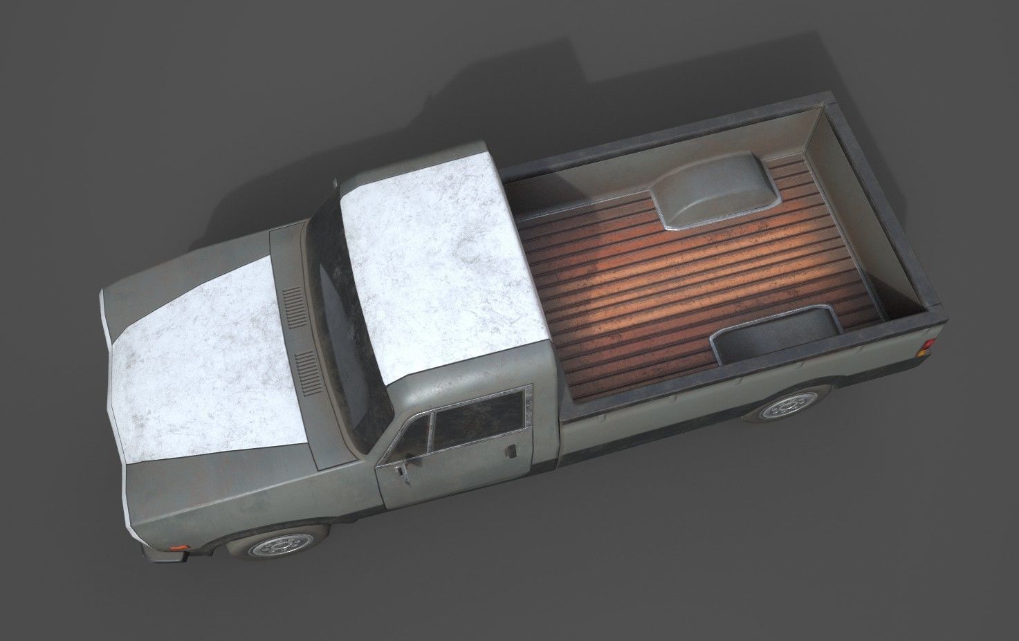 Generic PickUp Grey Low-poly 3D model_3