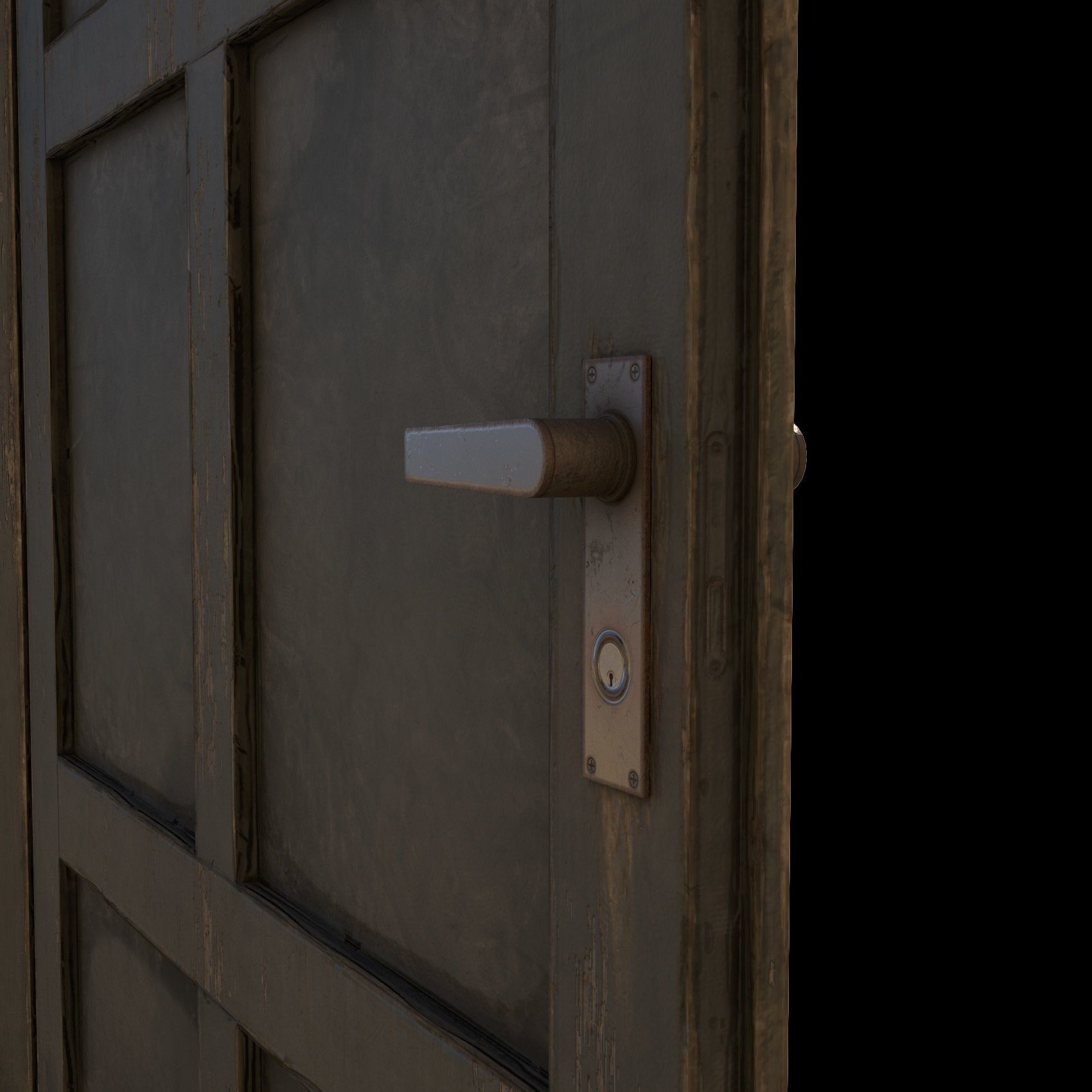 wooden Door modular kit- C type Low-poly 3D model_12