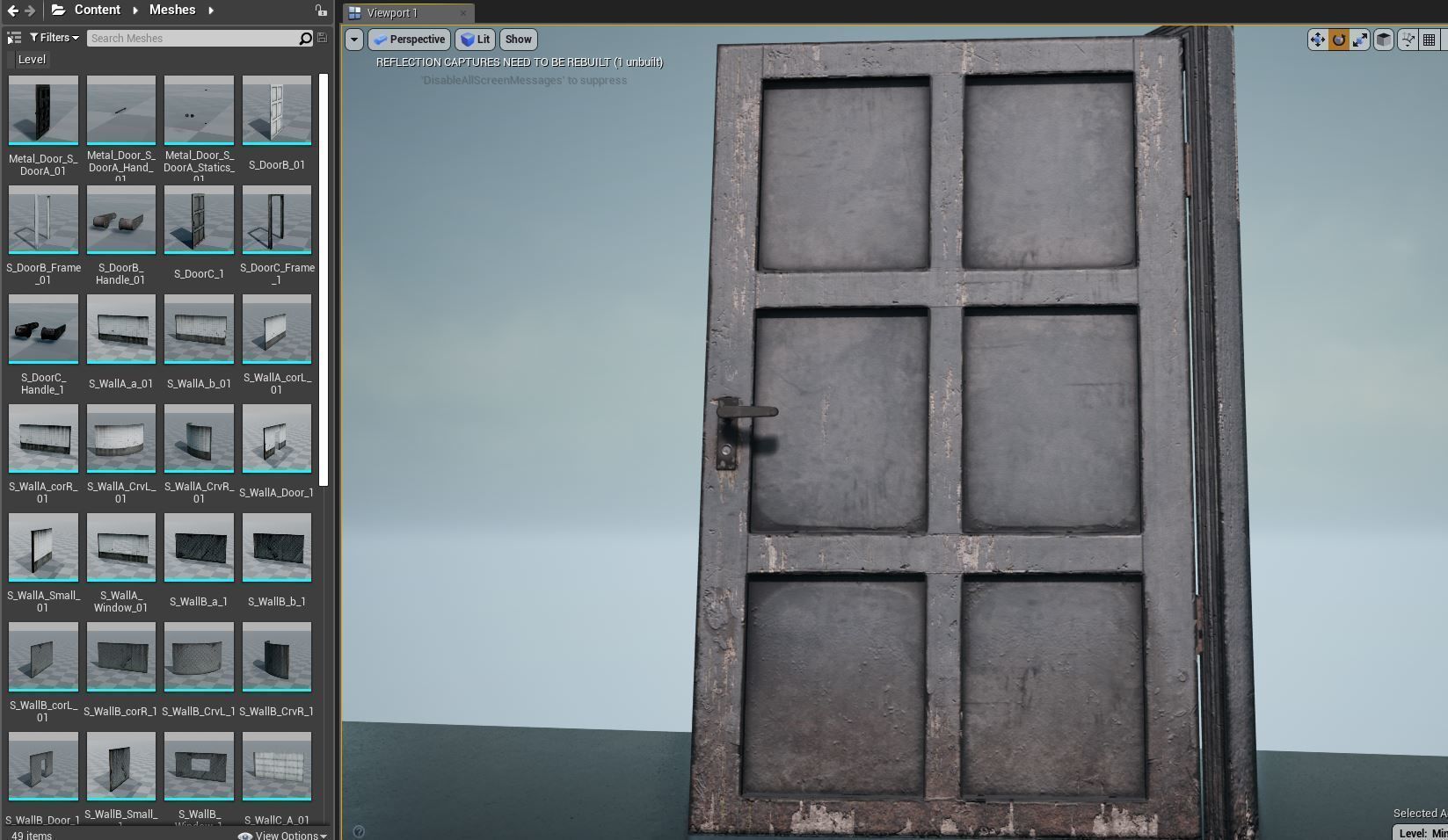 wooden Door modular kit- C type Low-poly 3D model_3