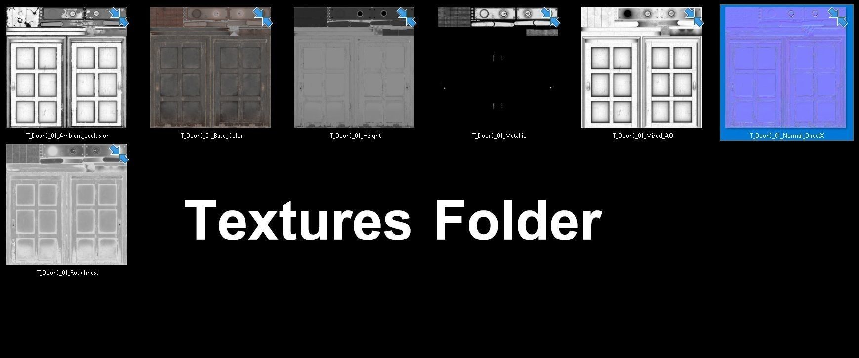 wooden Door modular kit- C type Low-poly 3D model_5