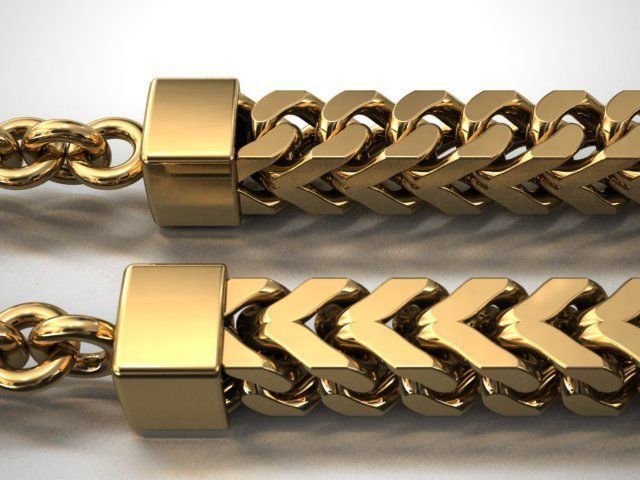 FRANCO LINK CHAIN FOR NECKLACE OR BRACELET 4MM  3D print model_1