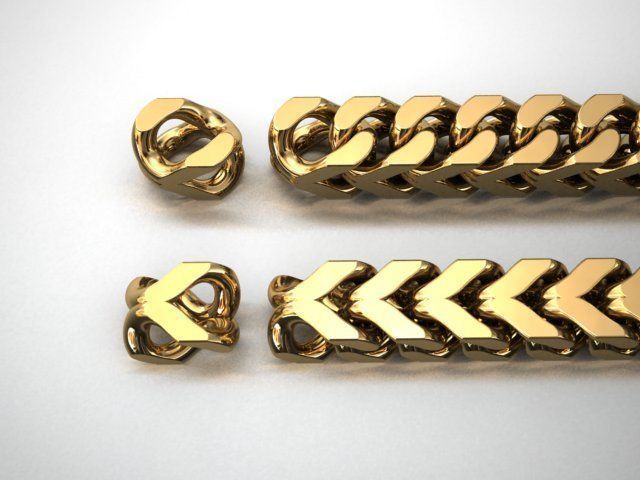 FRANCO LINK CHAIN FOR NECKLACE OR BRACELET 4MM  3D print model_4