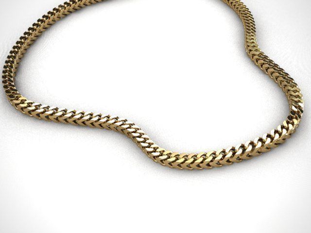 FRANCO LINK CHAIN FOR NECKLACE OR BRACELET 4MM  3D print model_3