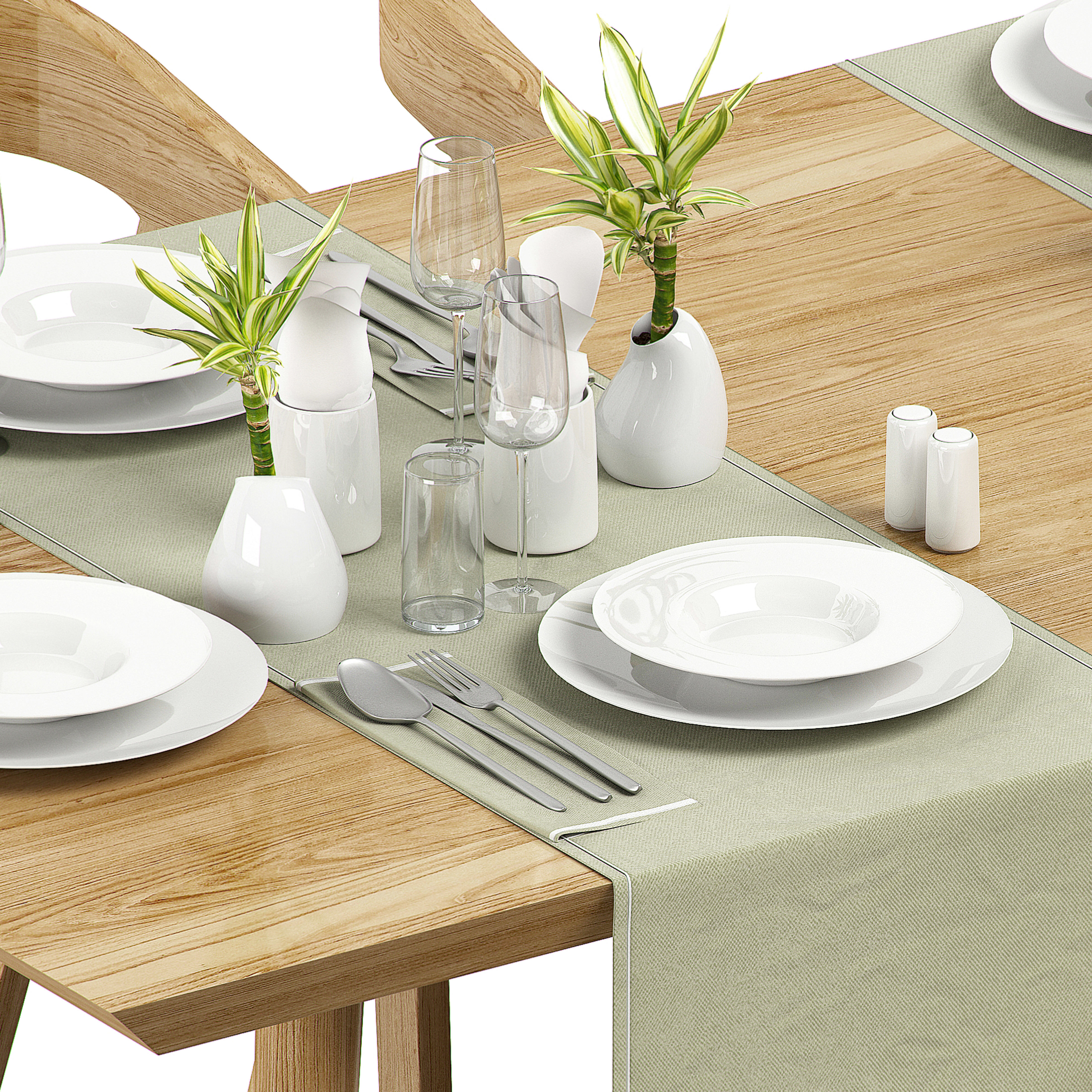 TABLE SET dining and chairs 3D model_4