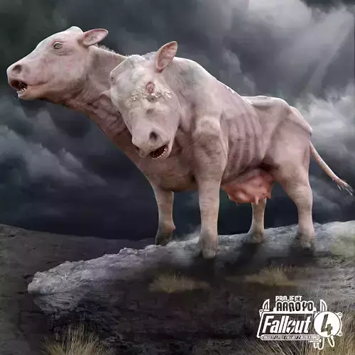 Mutant Cow Monster Low-poly 3D model